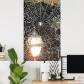 Poster Spider Web à la nuit Photographie Arachnologie (Bureau à domicile)