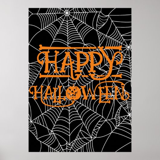 Poster Spiderweb Crescent Moon Halloween Costume Party (Devant)