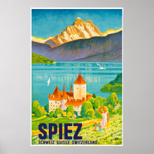 Poster Spiez, Suisse, voyage Pposter