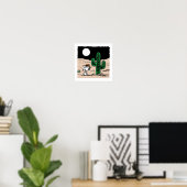 Poster Spike dans un désert illuminé par la Lune (Bureau à domicile)