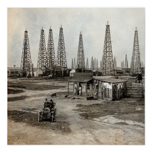 Poster Spindletop Oil field - Texas 1902 (Devant)