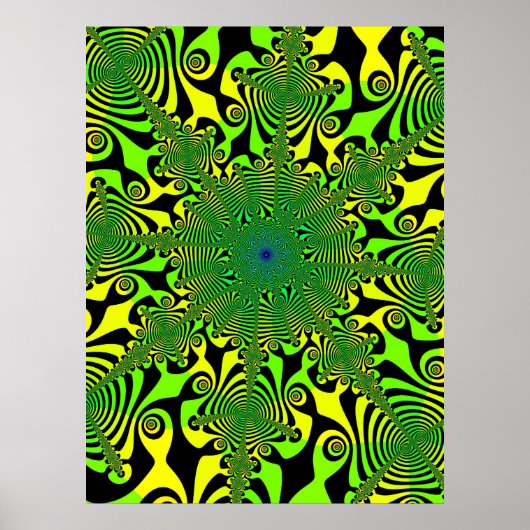 Poster Spinner en vert et jaune (Devant)