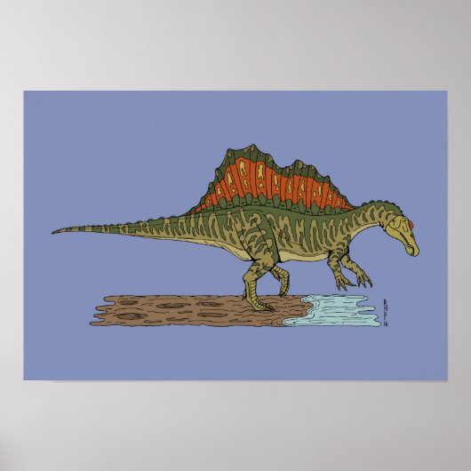 Poster Spinosaure de Dinosaure Crétacé (Devant)