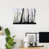 Poster Spiny Trees and Full Moon (Bureau à domicile)
