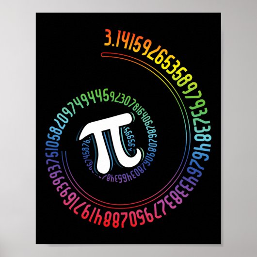 Poster Spiral Arc-en-ciel Nerd Math Geek Mathématicien Jo (Devant)