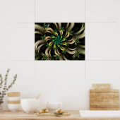 Poster Spiral fractal rayé (Cuisine)
