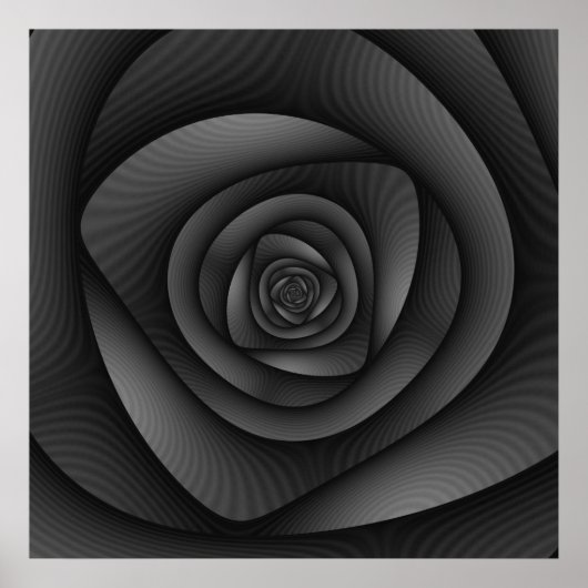 Poster Spiral Labyrinthe en Monochrome (Devant)