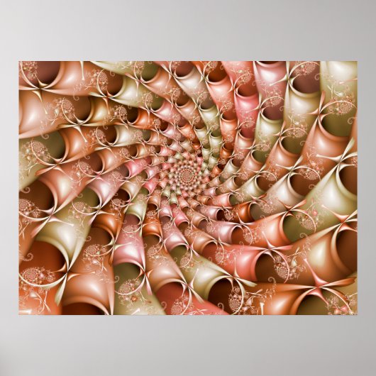 Poster Spiral Pêches et Crème (Devant)