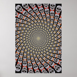 Poster: Spiral van de schedel: trippievormig ontwe Poster