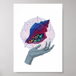 Poster Spirale Abstraite de l'Entreprise Mondiale : Céléb