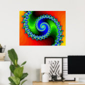 Poster Spirale arc-en-ciel, simple (impression) (Bureau à domicile)