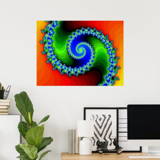 Poster Spirale arc-en-ciel, simple (impression) (Bureau à domicile)