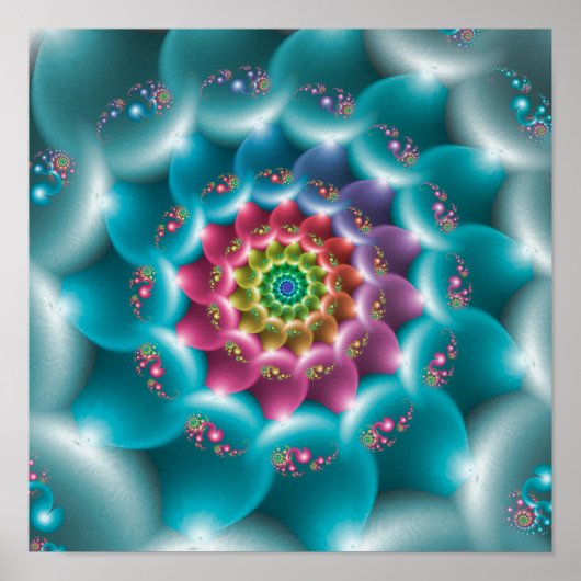 Poster Spirale Bleue Arc-en-ciel (Devant)