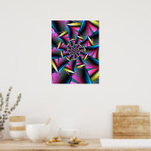 Poster Spirale bleue, rose et jaune (Cuisine)