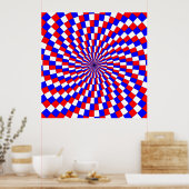 Poster Spirale bleue rouge blanc par Kenneth Yoncich (Cuisine)