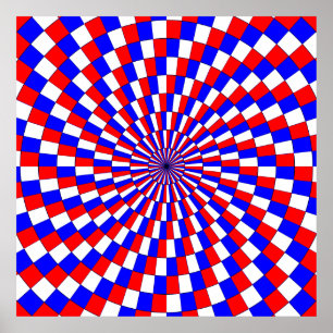 Poster Spirale bleue rouge blanc par Kenneth Yoncich