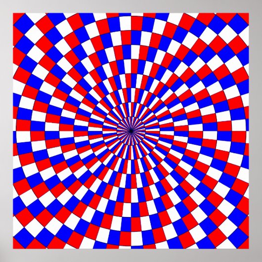 Poster Spirale bleue rouge blanc par Kenneth Yoncich (Devant)