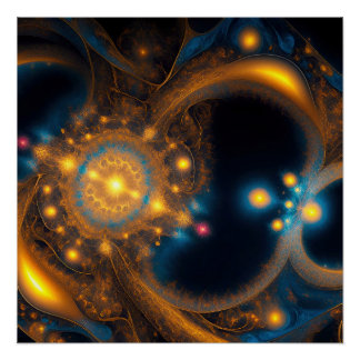 Poster Spirale cosmique dorée