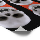 Poster : Spirale crânienne : Trippy Design : Rouge (Coin)