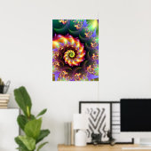 Poster Spirale d'art fractal (Bureau à domicile)