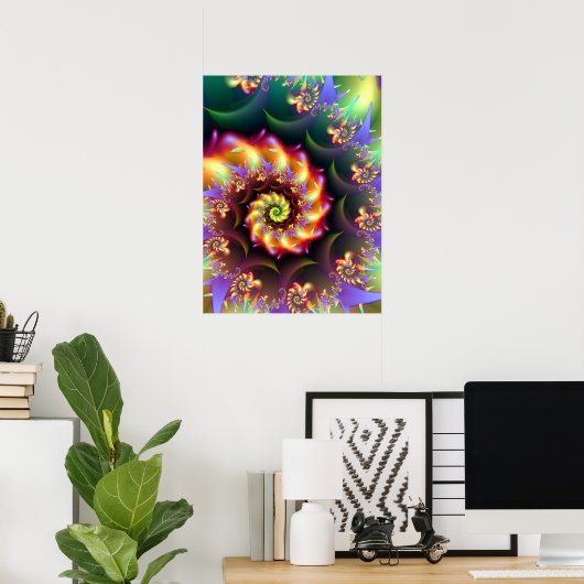 Poster Spirale d'art fractal (Bureau à domicile)