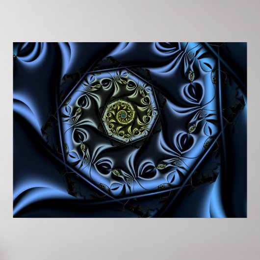 Poster Spirale de cœur bleu (Devant)