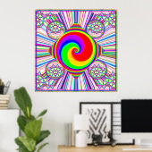 Poster Spirale de diamant arc-en-ciel (Bureau à domicile)