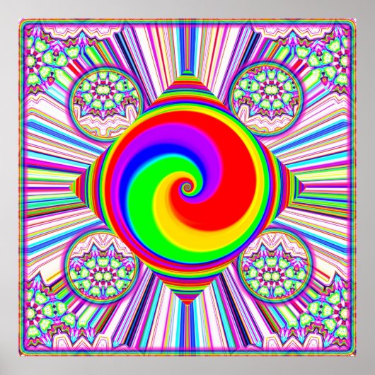 Poster Spirale de diamant arc-en-ciel (Devant)