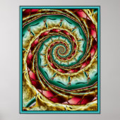 Poster Spirale de guirlande dorée (Devant)
