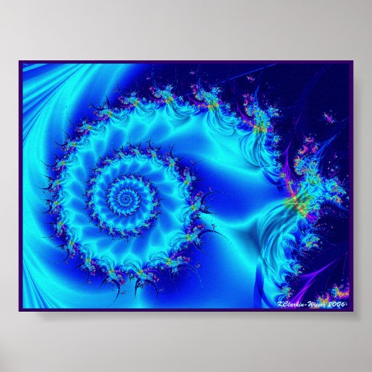 Poster Spirale de soie bleue (Devant)