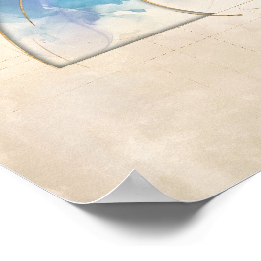 Poster Spirale dorée - Aquarelle (Coin)