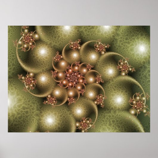 Poster Spirale dorée brillante (Devant)