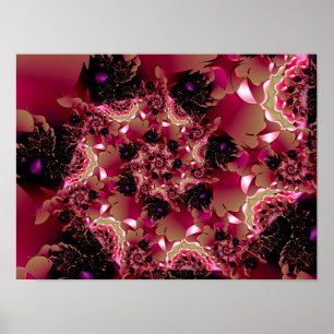 Poster Spirale en dentelle rose