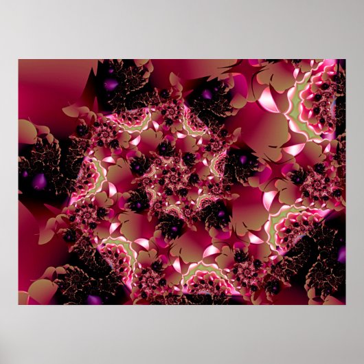 Poster Spirale en dentelle rose (Devant)