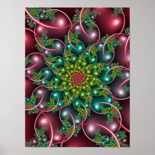 Poster Spirale florale de Bourgogne