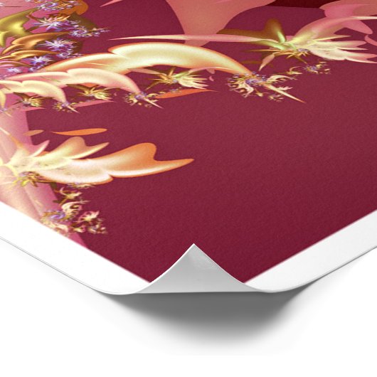 Poster spirale fractale à infinité rose (Coin)