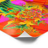 Poster Spirale Fractale Abstraite Géométrique Psychedeliq (Coin)