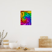 Poster Spirale fractale arc-en-ciel abstraite Vortex (Cuisine)