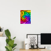 Poster Spirale fractale arc-en-ciel abstraite Vortex (Bureau à domicile)