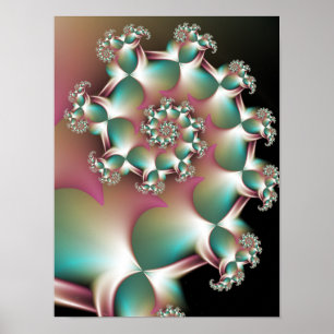 Poster Spirale fractale iridescente