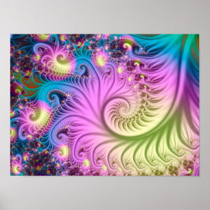 Poster Spirale fractale nacrée