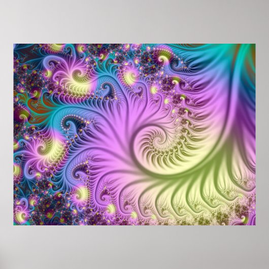 Poster Spirale fractale nacrée (Devant)
