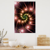 Poster Spirale fractale rose brillante (Cuisine)
