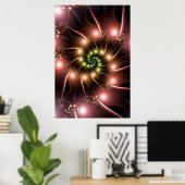 Poster Spirale fractale rose brillante (Bureau à domicile)