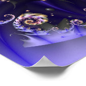 Poster Spirale fractale violette Art numérique abstrait (Coin)
