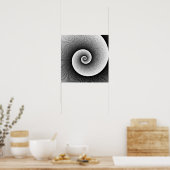 Poster Spirale géante de l'art moderne noir et blanc (Cuisine)
