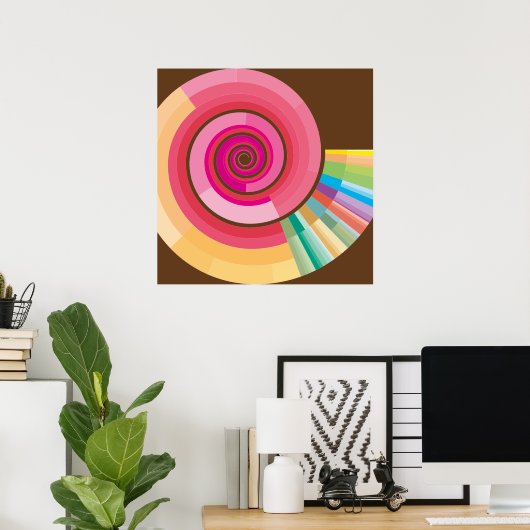 Poster spirale géologique à échelle temporelle (Bureau à domicile)