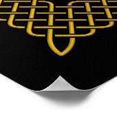 Poster Spirale rectangulaire Celtique Or Et Noir (Coin)