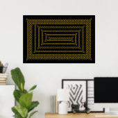 Poster Spirale rectangulaire Celtique Or Et Noir (Bureau à domicile)