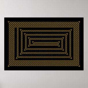Poster Spirale rectangulaire Celtique Or Et Noir